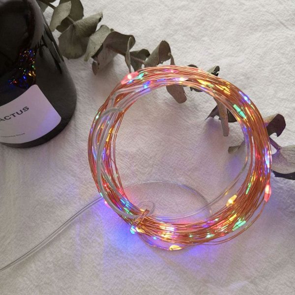 USB Julelys Kæde 100LED, 10M 8 Funktion Stjerne Dekorationslampe, Vandtæt Kobbertråd Fe Lys med Fjernbetjening (2stk) Farverig multicolor