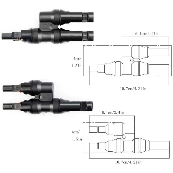 Photovoltaic Solar Panel Connector, PV Connector, T/Y Branch Connector Cable Splitter Fitting