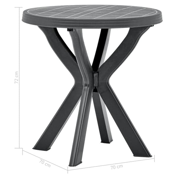 vidaXL Sofabord antracit Ø70 cm plast silver Antracit