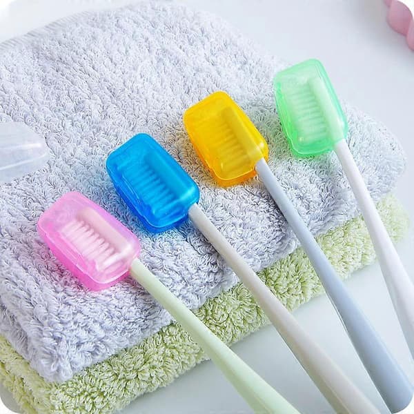 1 set med 5-pack resetandborsthuvudskydd, bärbart tandborstfodral
