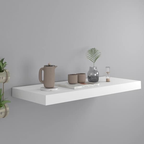 vidaXL Kelluva seinähylly valkoinen 60x23,5x3,8 cm MDF white Vit
