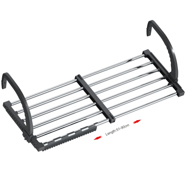 Radiator torkställning, balkong torkställning, klädtork vägg, utdragbar, hängande torkställning (51-90 cm), vindtät strumphållare ingår.