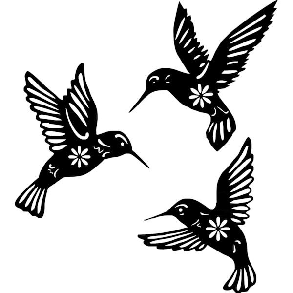 3-pack metallväggdekoration svarta fåglar utomhus vardagsrum trädgård kolibri dekoration väggdekoration metall kolibri för hemmet