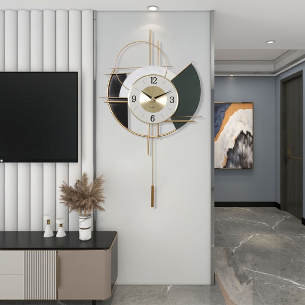 Modern Large Wall Clock, Roman Numerals European Industrial Clock Round Metal Silent Wall Clock for Living Room, Kitchen, Bedroom