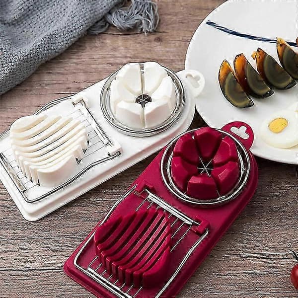Eggkutter i rustfritt stål med blomsterformet form for lunsjkjøtt og eggskjæring, kjøkkenverktøy