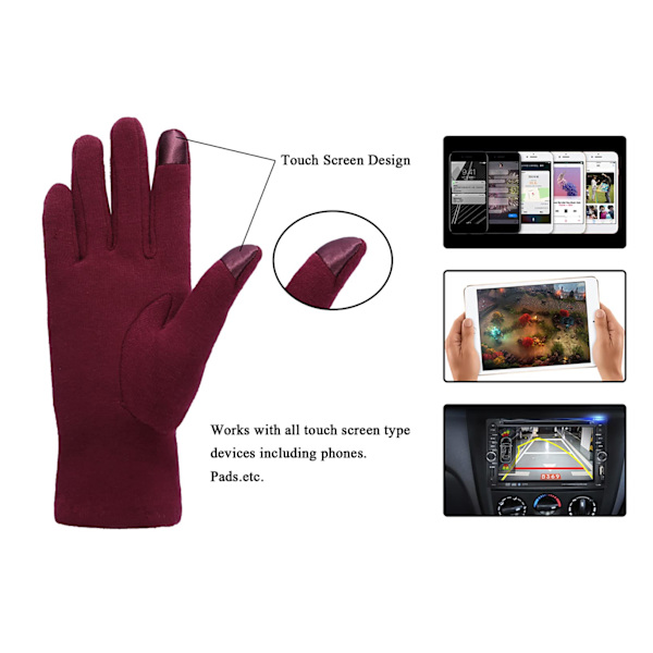 Damehandsker Vinter Touchscreen Varme Tykke Touch Screen Vinter Damehandsker Varme Ensfarvede Handsker