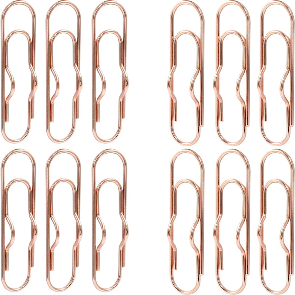 12 stk. Metal Pen Holder Clips til notesbog - Gyldne rustfrit stål Papirclips Multifunktionelle Pen Holders, Rosaguld