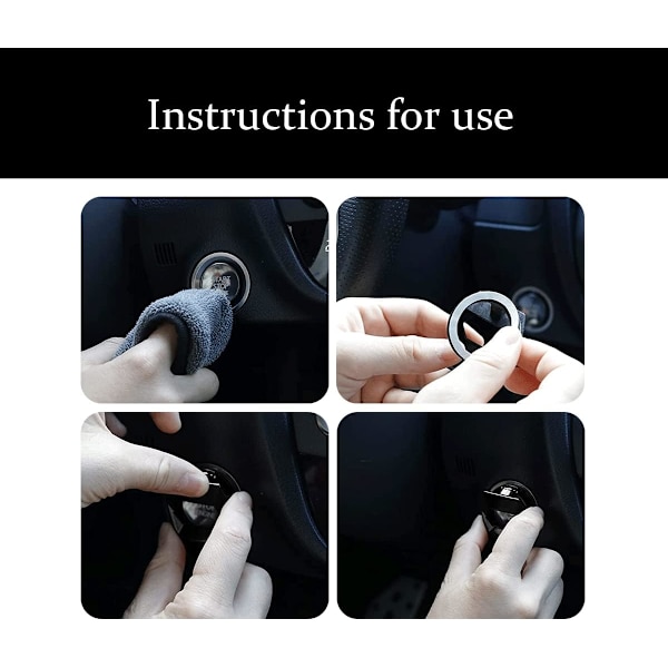 Universal Motor Start Stop Knappskydd, En Knapp Start Knappskydd Tillbehör, Bilmotorer Start Stop Tillbehör, för de Flesta Bilar (Svart) Black