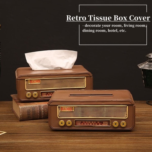 Tissue Boxholdere Rektangulær holder Retro Tissue Box Covers Tissue Paper Holder Rustik House Tissue Box Cover til hjemmekontor Restaurant