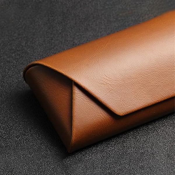 Etui til briller i høj kvalitet - Solbriller Etui Flip Cover Læder Anti-tryk og Anti-fald Brilleetui - Sort