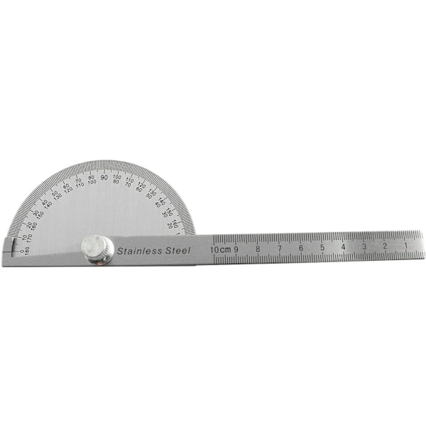 Vinkelmåler i rustfritt stål 180 grader Protractor Arm Rotasjonsmåler 10cm