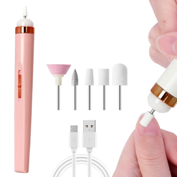 Pink Akryl Elektrisk Negleboremaskine Bærbar Efile Negleboremaskine Professionel Komplette Borebits Pleje Hjem Salon DIY til Neglekunst Fjern