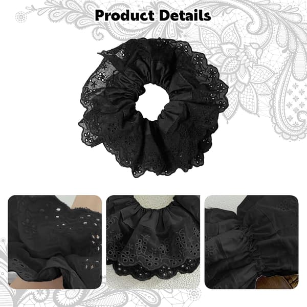 Store Scrunchies Store Hår Scrunchies til Kvinder, Elastiske Hårbånd Scrunchy Bløde Hår Elastikker Reb, Hestehaleholdere (Sort)