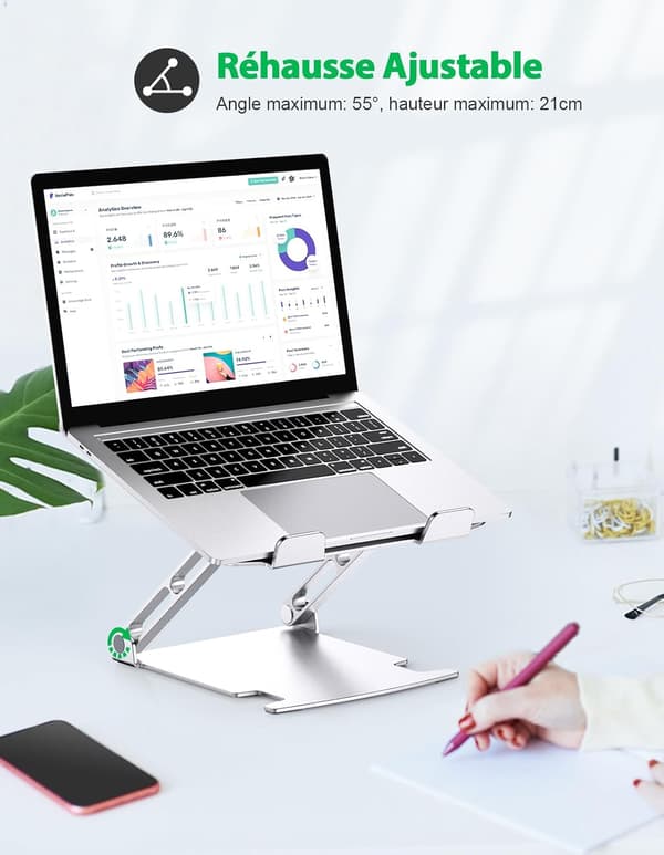 Aluminium Laptopstativ, Ventilerat Laptopstativ