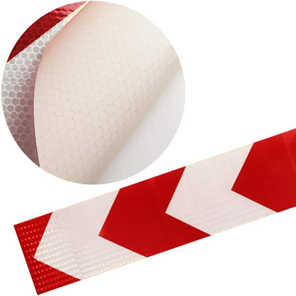 Reflekterande tejp pilform, 3m*50mm prismatisk vattentät säkerhetsvarningstejp rulle, säkerhetstejp (2 st)