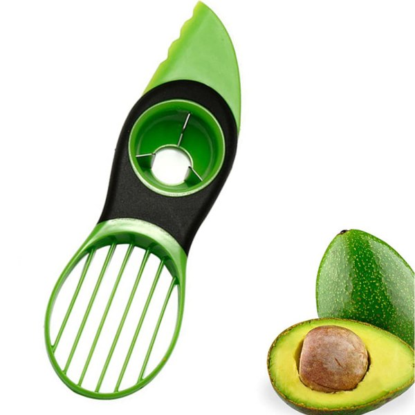 Avocadoskærer，3 i 1 Avocadoskærer，Multifunktionel avocadoskrællerkniv Avocadoskærerværktøj，skærer,pitter,scooper køkkenværktøj