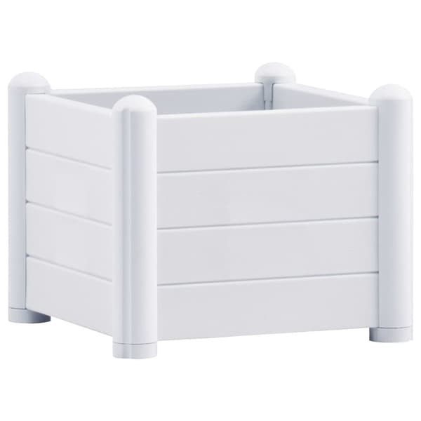 vidaXL Odlad planteringslåda PP Vit 43x43x35 cm white Vit