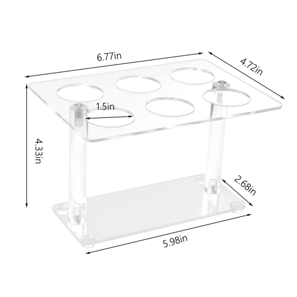 Gräddstrutshållare 6 hål Avtagbar glassstrutshållare, transparent akrylglasstrutsförvaringsställ för snökottar/sushihandrullar