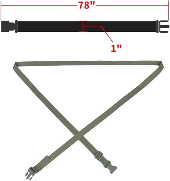 78\" x 1\" Remspänne Packremmar Justerbar 1-tums Bälte, Grön
