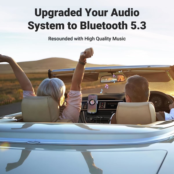 Bluetooth Aux -sovitin, Auto Aux Bluetooth 5.3 -vastaanotin USB äänisovitin 3,5 mm:n liittimellä autoon tai kotiin stereomusiikin suoratoistoon sisäänrakennettu mikrofoni