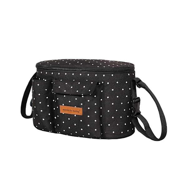 Barnevognspose Organizer Barnevogn Buggy Pose Baby Universal Multifunktionel Opbevaringspose (Sort Stjerne) Black Star