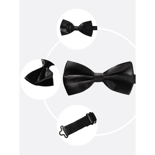 Mænds forbundne butterfly slips - Justerbar formel butterfly til fester (sort, 1 stk.)