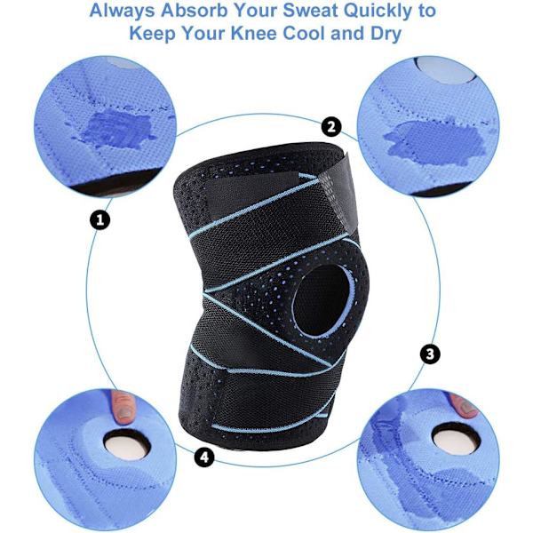 Neopren knästöd, 2 st patellar- och ligamentskydd, knästöd med öppen patella stabiliseringsring