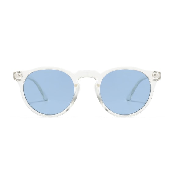 Polariserade solglasögon Dam Vintage Runda -Klassiska Retro Circle Tonade 90-talssolglasögon Unisex UV400-skydd Blue