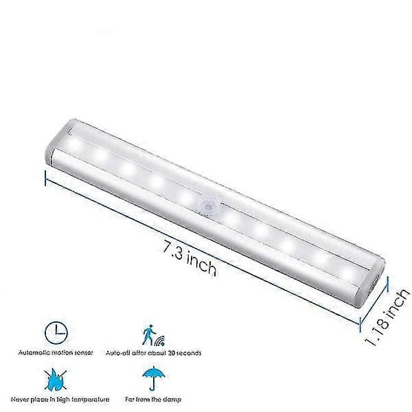 3-pack Uppgraderad USB Uppladdningsbar 10 LED Magnetisk Rörelsesensor Lampa