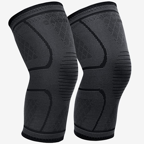 Knebeskydd 2-pack - Kompresjonsknebeskydd for leddgikt, leddsmerter, ligamentskade, meniskskade, ACL, MCL, senebetennelse, sport (M) M