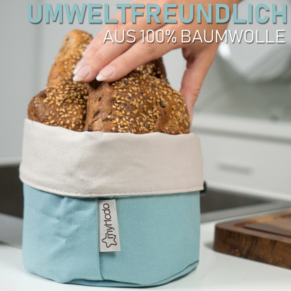 Brødpose 25 cm Let at bære brødkurv 100% bomuldsbrødkurv
