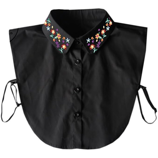 Falsk Krage Avtakbar Bluse Dickey Krage Halv Skjorte Faux Falsk Krage for Kvinner & Jenter Favoritter, Svart