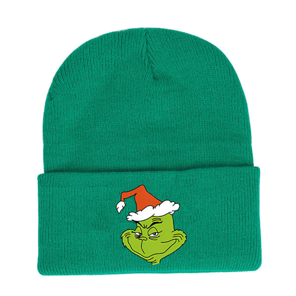 Vinterhatter for kvinner ensfarget, elastiske strikkede herrehatter vinter, unisex tykk termisk lue herre for daglig bruk - grønn 5 én størrelse
