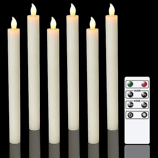 6-pack Batteridrivna LED-ljus med fjärrkontroll och timer, äkta vax