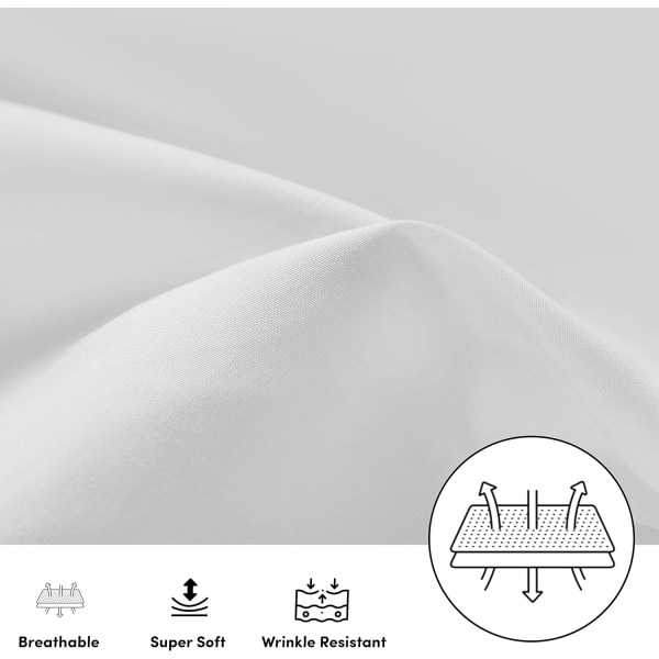 Kuddfodral 2-pack Borstad mikrofiber – Standardkuddfodral Blekningsresistenta cover Kuvertförslutning Kuddfodral (50 x 75 cm， Vita) White