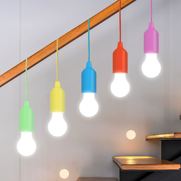 5-pack LED-dragsnöre med batteridrift - färgglada