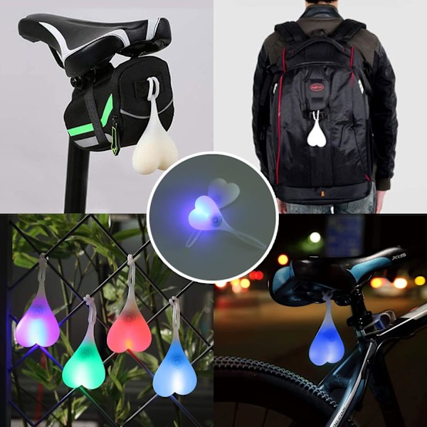 Cykelreflektorer LED Cykel Baglygter Sæde Bag Æg Lampe Nat Essentiel Vandafvisende Kreativ Silikon Advarselslys til Lastbil, Blå