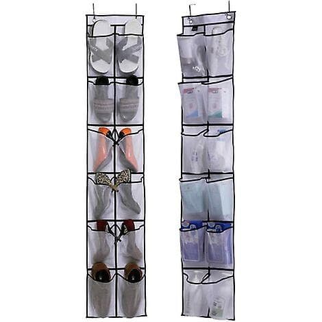 Smal Hängande Skohylla för Dörr, Vit, 2-pack
