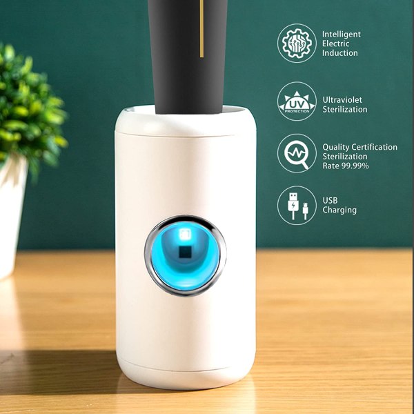 Automatisk elektrisk tandpasta-dispenser med sensor vægmonteret til toilet (hvid)