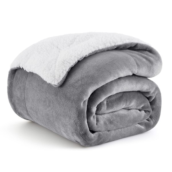 Knusetæppe fluffy sofa-pude grå - tæppe sofa lille som sofa og stue tæppe, fleece tæppe 130x160 cm