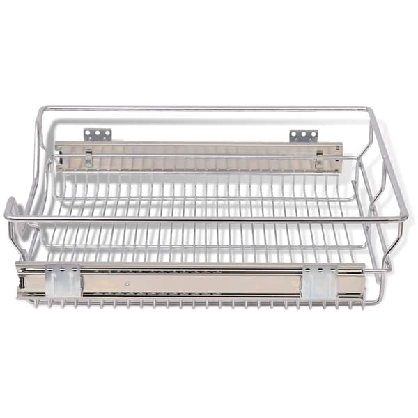 vidaXL Utdragbara trådkorgar 2 st Silver 500 mm silver Silver