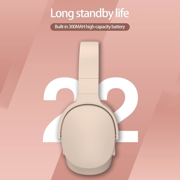 Smarta brusreducerande Bluetooth-hörlurar, HiFi hopfällbara trådlösa hörlurar, ergonomiska Bluetooth 5.1-kompatibla, stereohörlurar runt örat (blå)