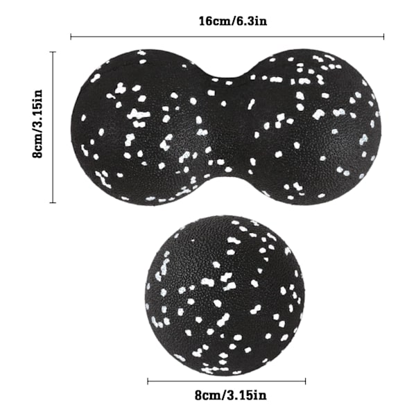 Jordnötsmassageboll, Dubbel Lacrosseboll för Myofascial Release Trigger Point Therapy Slappna av Spända Muskler Djupvävnadsmassage