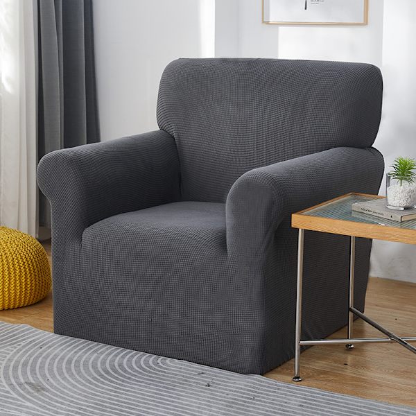 Sofabetræk sofabetræk sofaovertræk sofabetræk lænestolbetræk sofabetræk super elastisk stretch jacquard, 1-personers (90-140cm), grå
