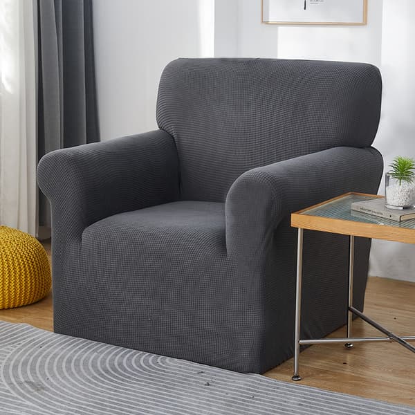 Sofföverdrag sofföverdrag soffkast sofföverdrag fåtöljöverdrag sofföverdrag superelastisk stretch jacquard, 1-sits (90-140cm), grå