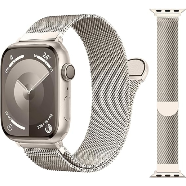 Watch ，Kompatibla med Apple Watch -remmar 38mm 40mm 41mm för kvinnor män, magnetband för iWatch Strap Series 9 8 7 6 5 4 3 SE （Starlight） Starlight