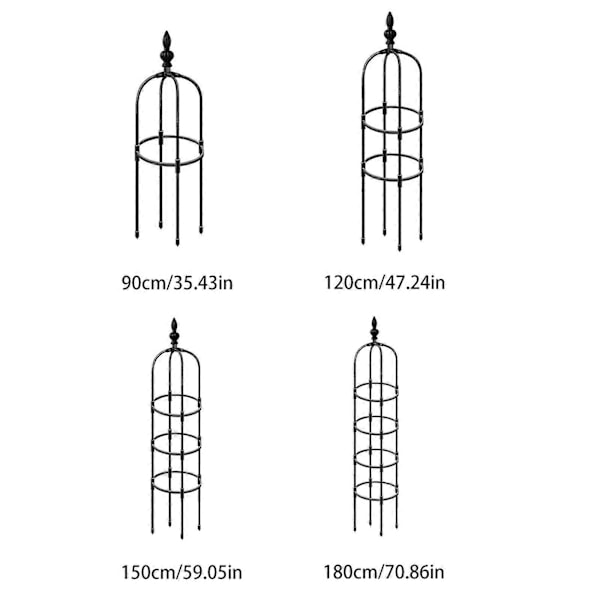 Obelisk Spaljé för Klätterväxter Utomhus 180 cm, Trädgårdstorn Spaljé för Krukväxter Inomhus med Bindtråd 120 cm