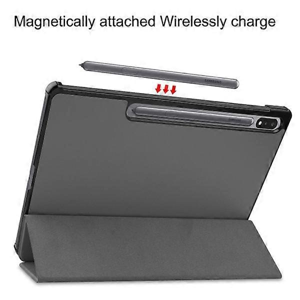 Samsung Galaxy Tab S7 Plus/FE/Lite Tri-fold etui PU læder/PC grå