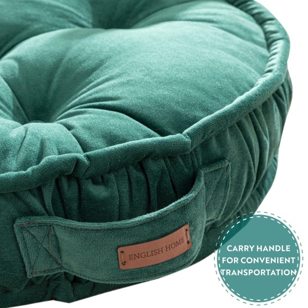 Pyöreä lattiatyyny, lattiatyyny, koristeellinen konepestävä lastenistuin, pehmeä paksu tuolin tyyny, meditaatiotyyny 50x10 cm, vihreä
