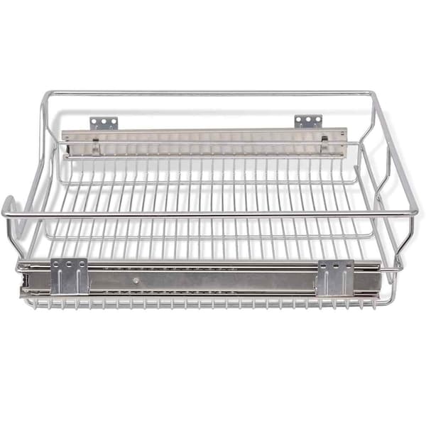 vidaXL Udtrækkelige trådkurve 2 stk. sølv 600 mm silver Silver